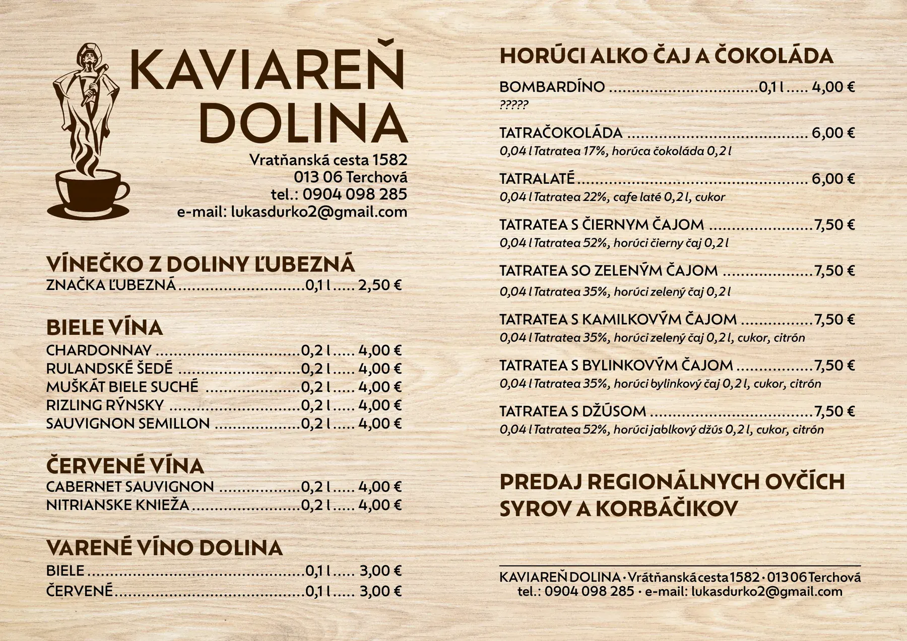 Klasické menu Kaviarne Dolina - strana 3