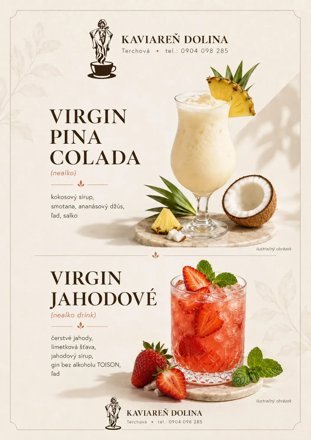 Nápojové menu Kaviarne Dolina - strana 2