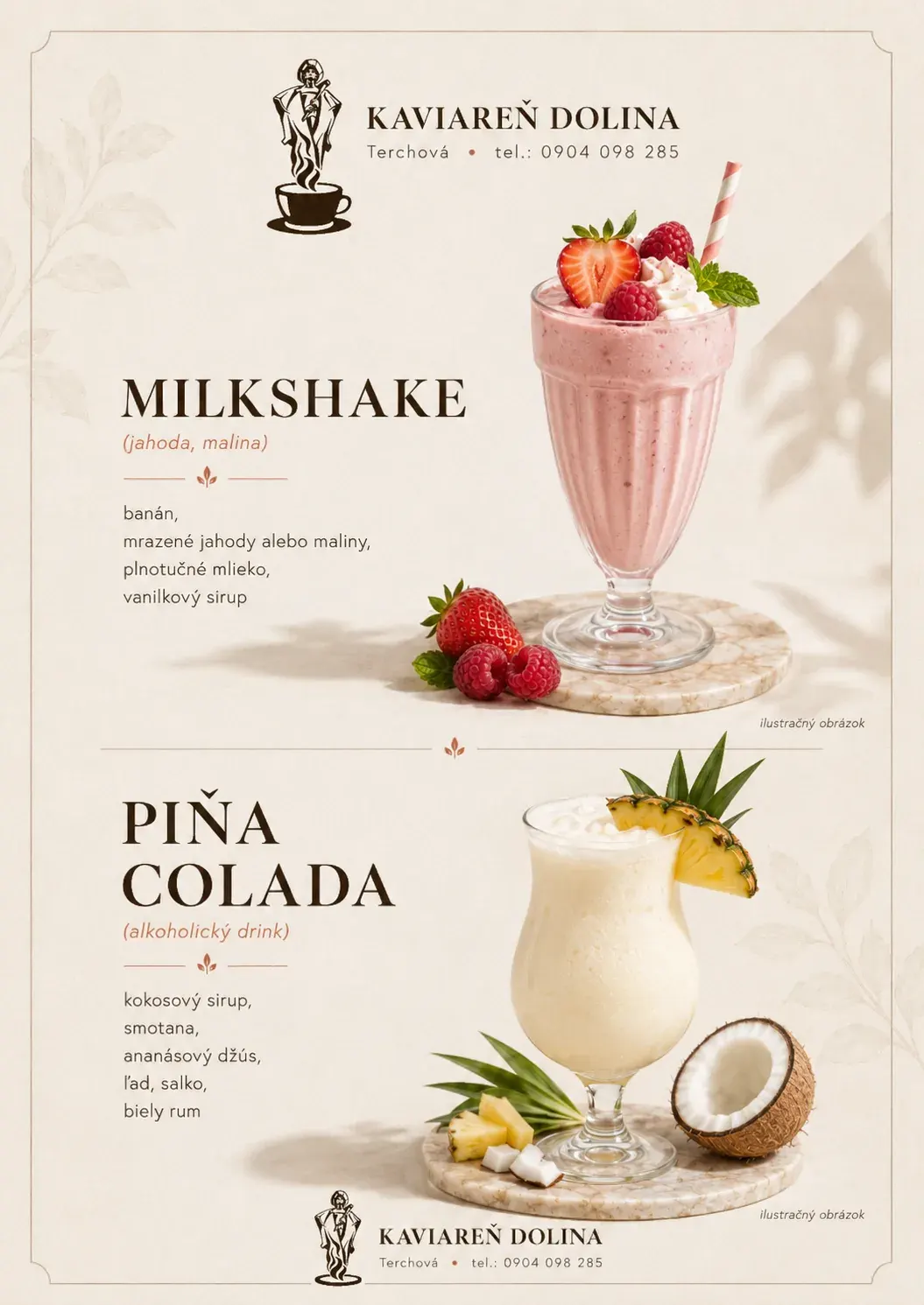 Nápojové menu Kaviarne Dolina - strana 3