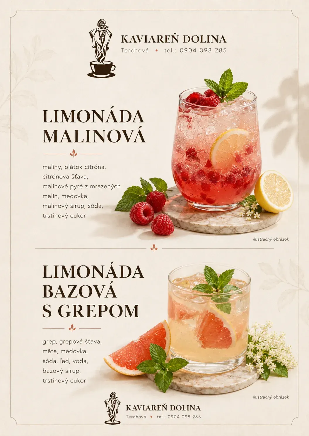 Nápojové menu Kaviarne Dolina - strana 4