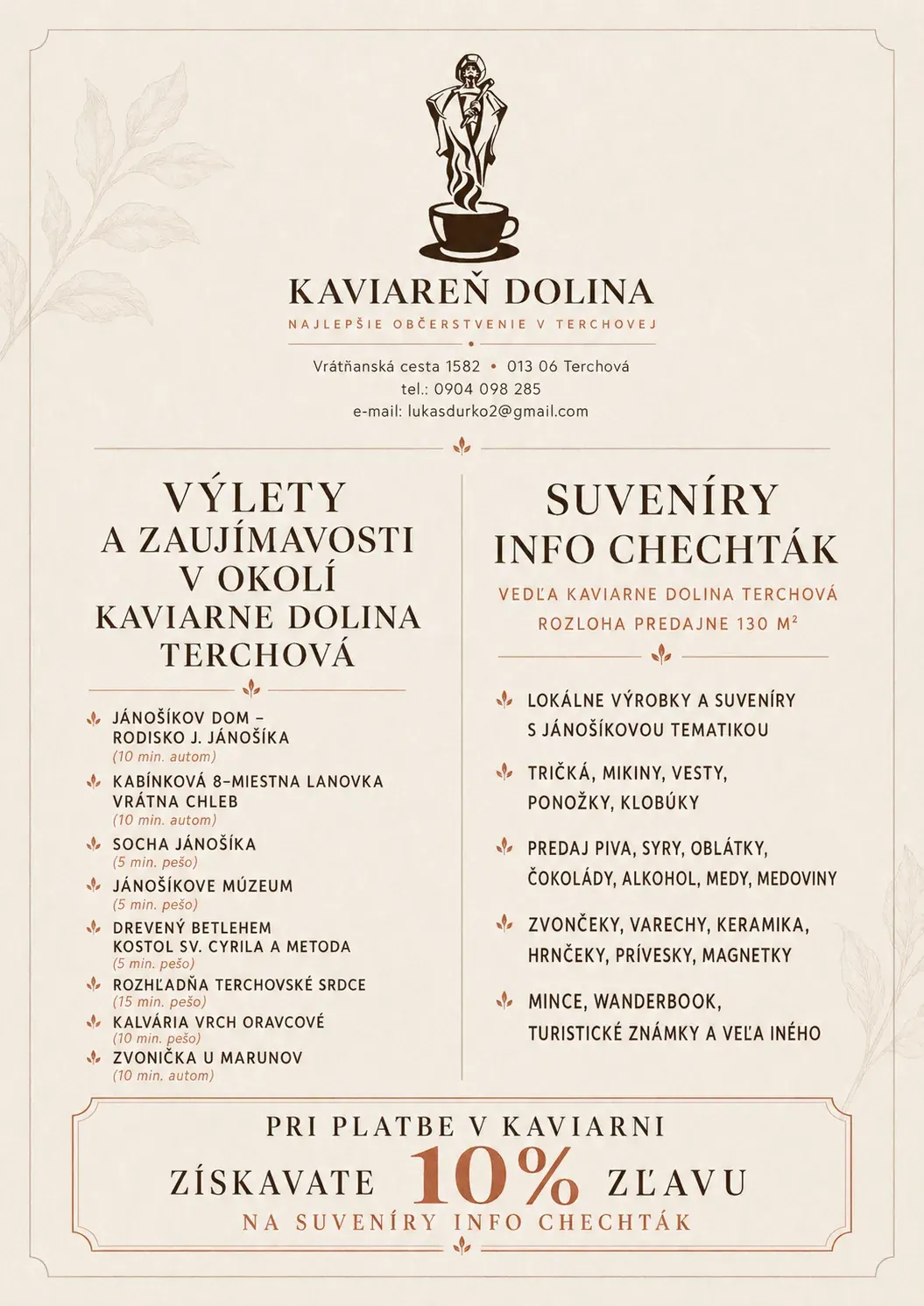 Nápojové menu Kaviarne Dolina - strana 8
